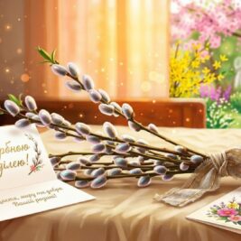 Привітання і листівки з вербною неділю