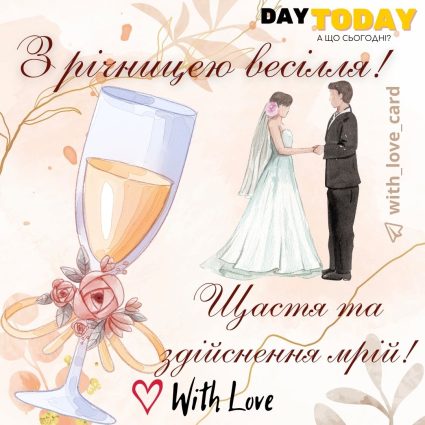 Вітання, з річницею весілля! Щастя та здійснення мрій! тепла листівка |Вітальна листівка - Весільні листівки - З річницею весілля