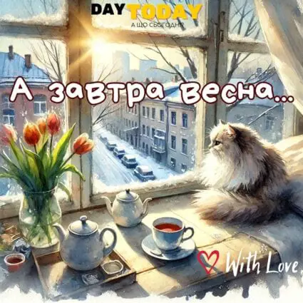 Підсніжник, А завтра весна... картинка на перший день весни | Вітальна листівка - Листівки з першим днем весни