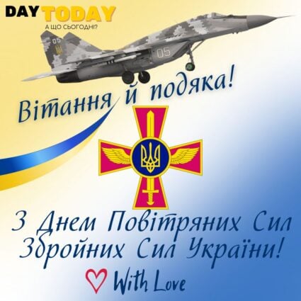 З Днем Повітряних Сил Збройних Сил України! Вітання й подяка! листівка для захисників на День Повітряних Сил ЗСУ | Вітальна листівка - Листівка на День Повітряних Сил Збройних Сил України