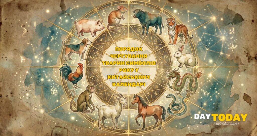 Порядок чергування тварин символів року у китайському календарі