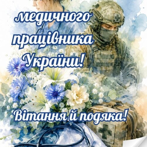 Вітання та подяка! З Днем медичного працівника України! картинка з квітами на День медичного працівника 27 липня | Вітальна листівка - Листівка на День медичного працівника