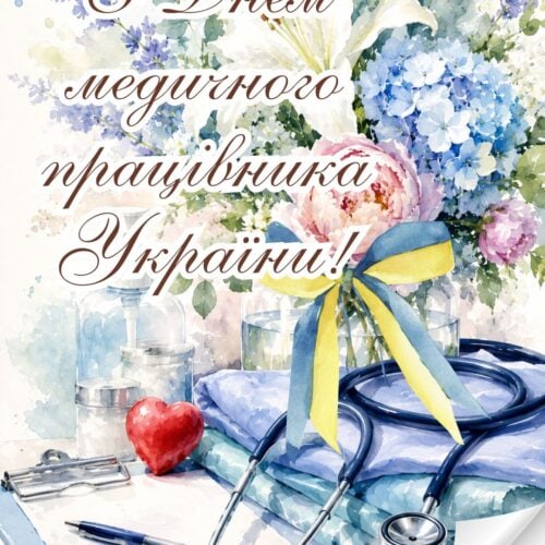 З Днем медичного працівника України! картинка з квітами на День медичного працівника 27 липня | Вітальна листівка - Листівка на День медичного працівника