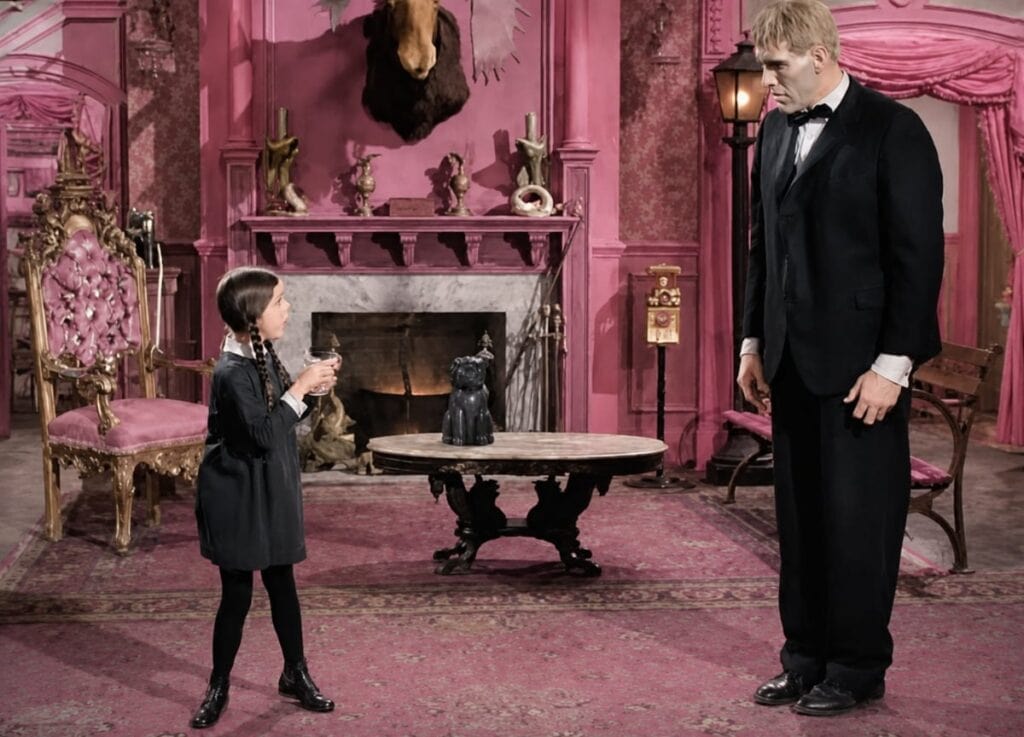 addams family Living Room Pink