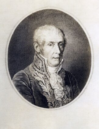 Omschrijving: Alessandro Volta, een portret van de Italiaanse natuurkundige, graaf Alessandro Volta, geboren in 1745 te Como, Italië en die in dezelfde plaats op 5…